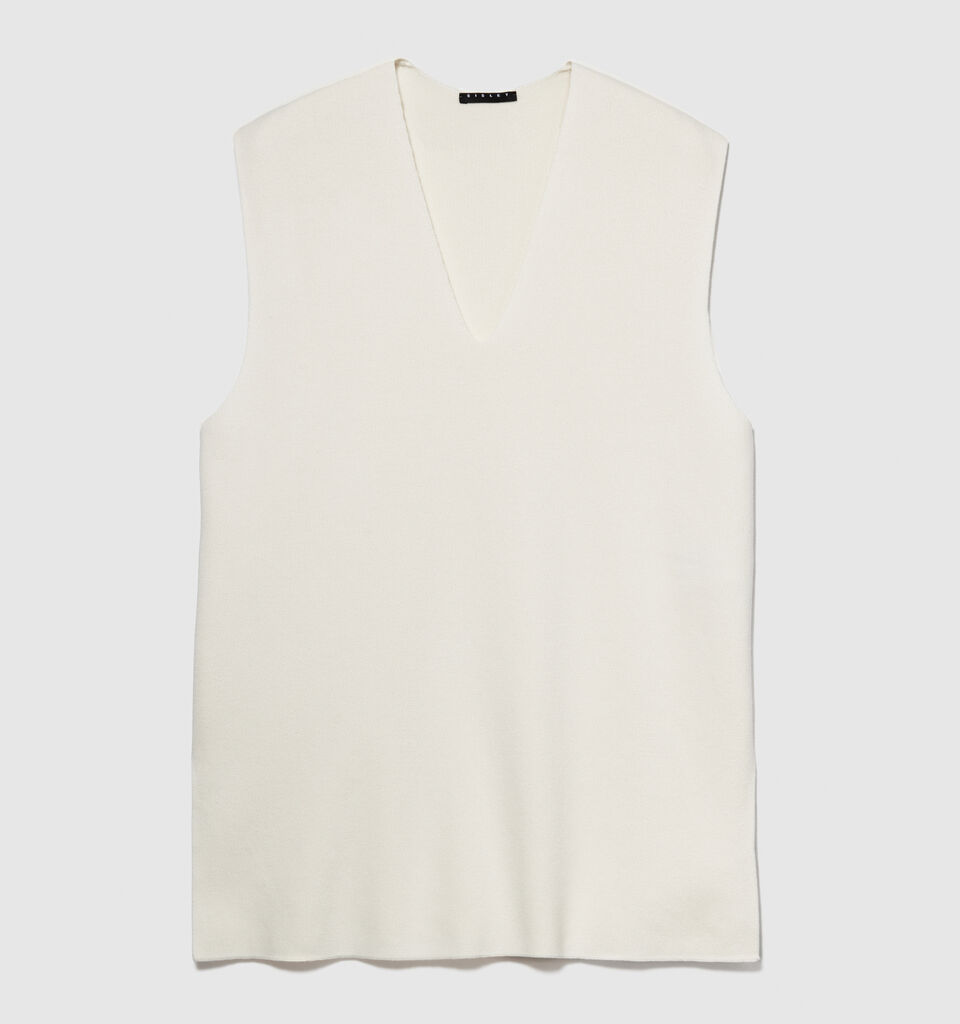 Knit vests - women's vests and sleeveless jackets - Creamy White | Sisley image number 6